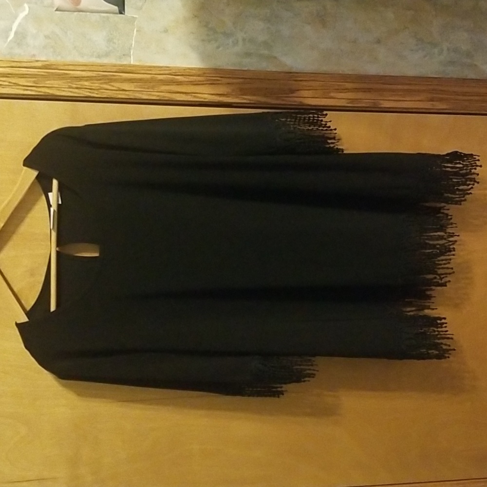CATO Black fringed sleeve shirt 18/20W GUC
